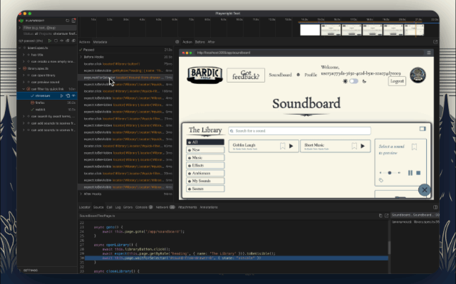 A live demonstration of a Playwright automated browser test