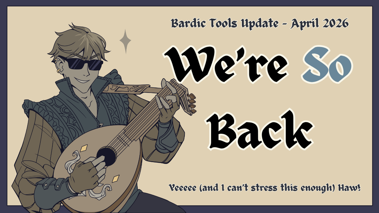 Bardic Tools Update - April 2026